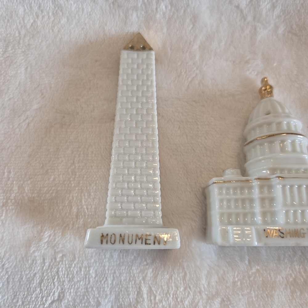 Decorative Salt & Pepper Shakers Of The White House And Washington Monument DC - Picture 3 of 14